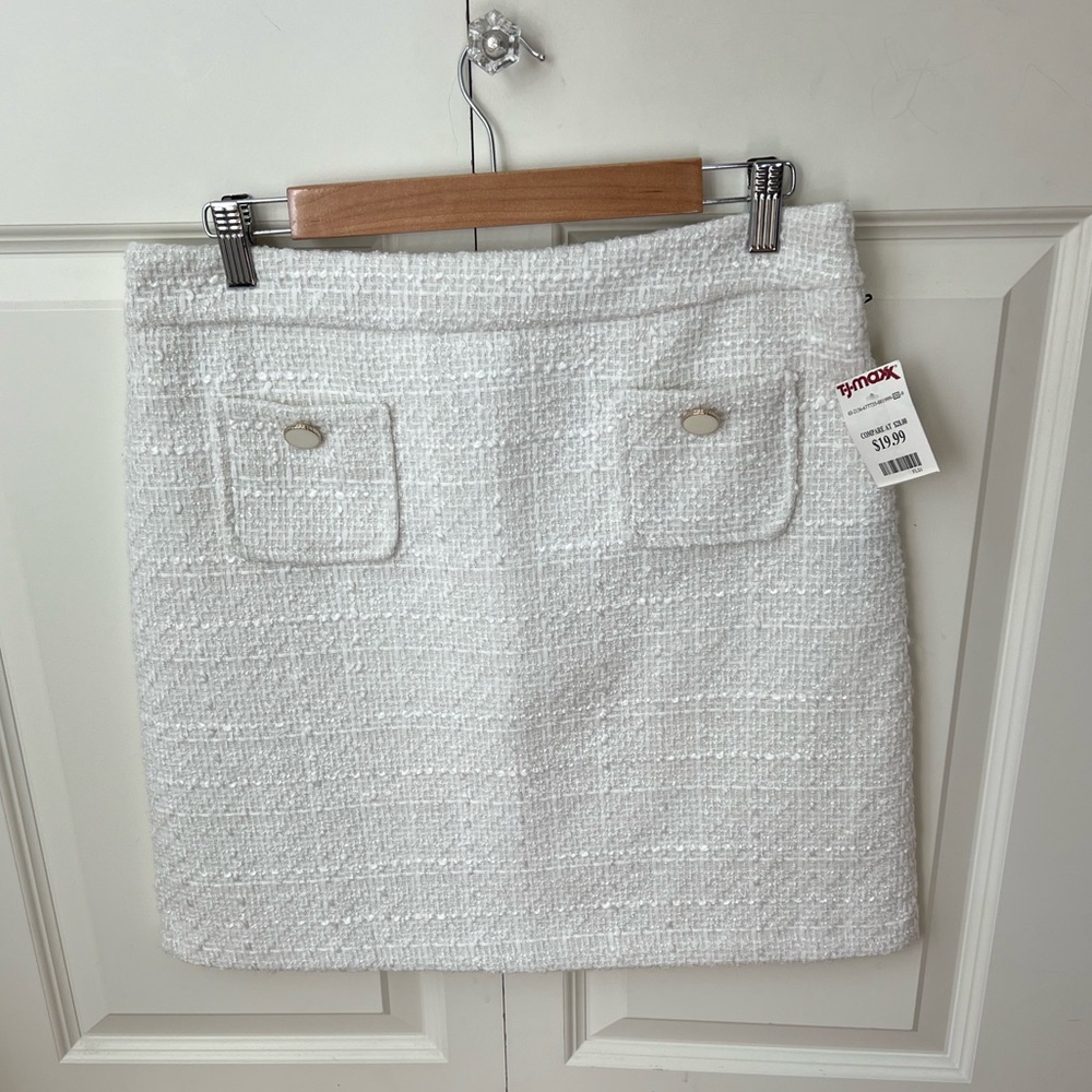 NWT white tweed skirt